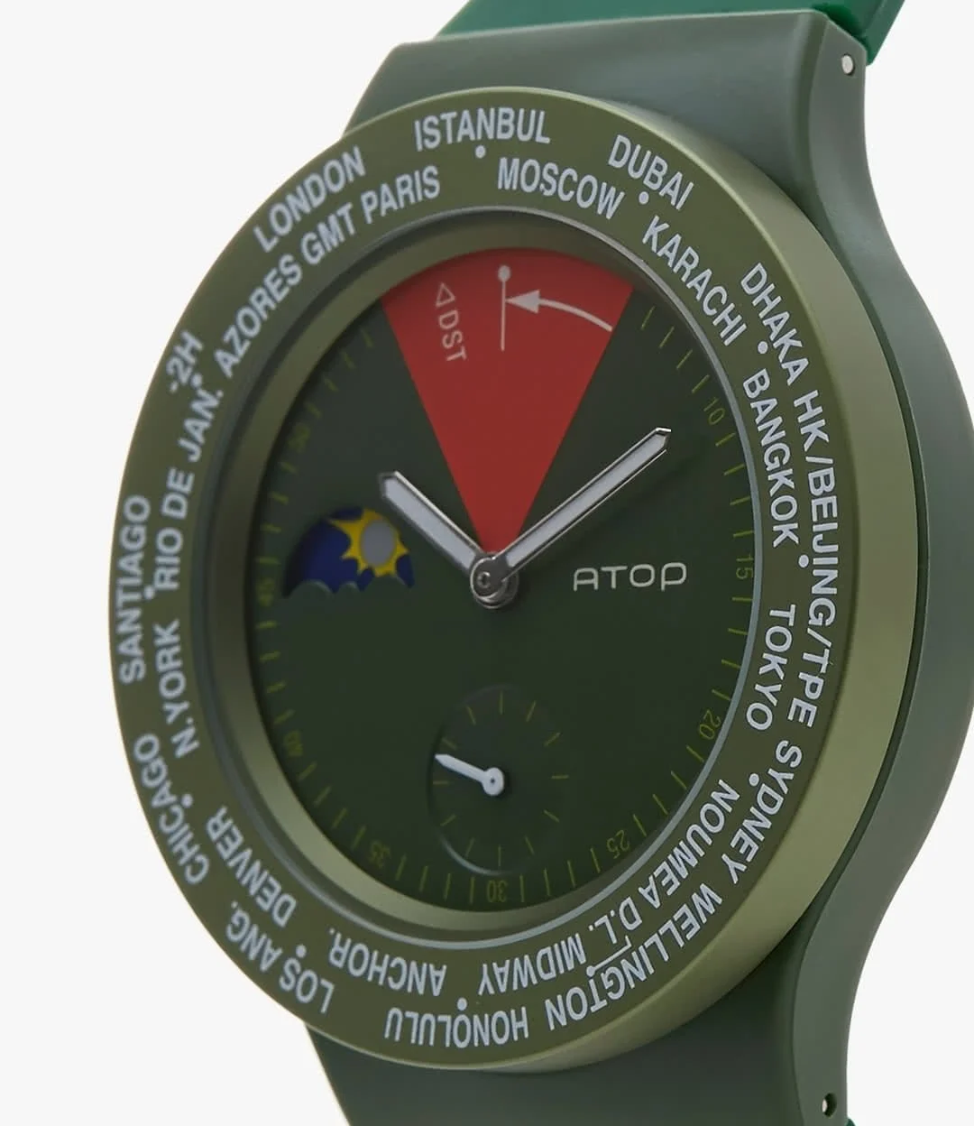 Green Rubber Strap Watch by ATOP 