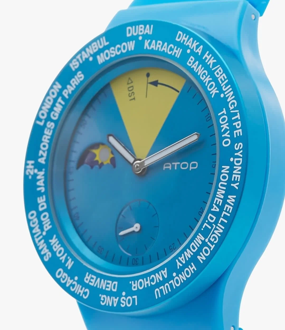 Blue Rubber Strap Watch by ATOP 