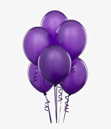 6 Purple Helium Latex Balloons