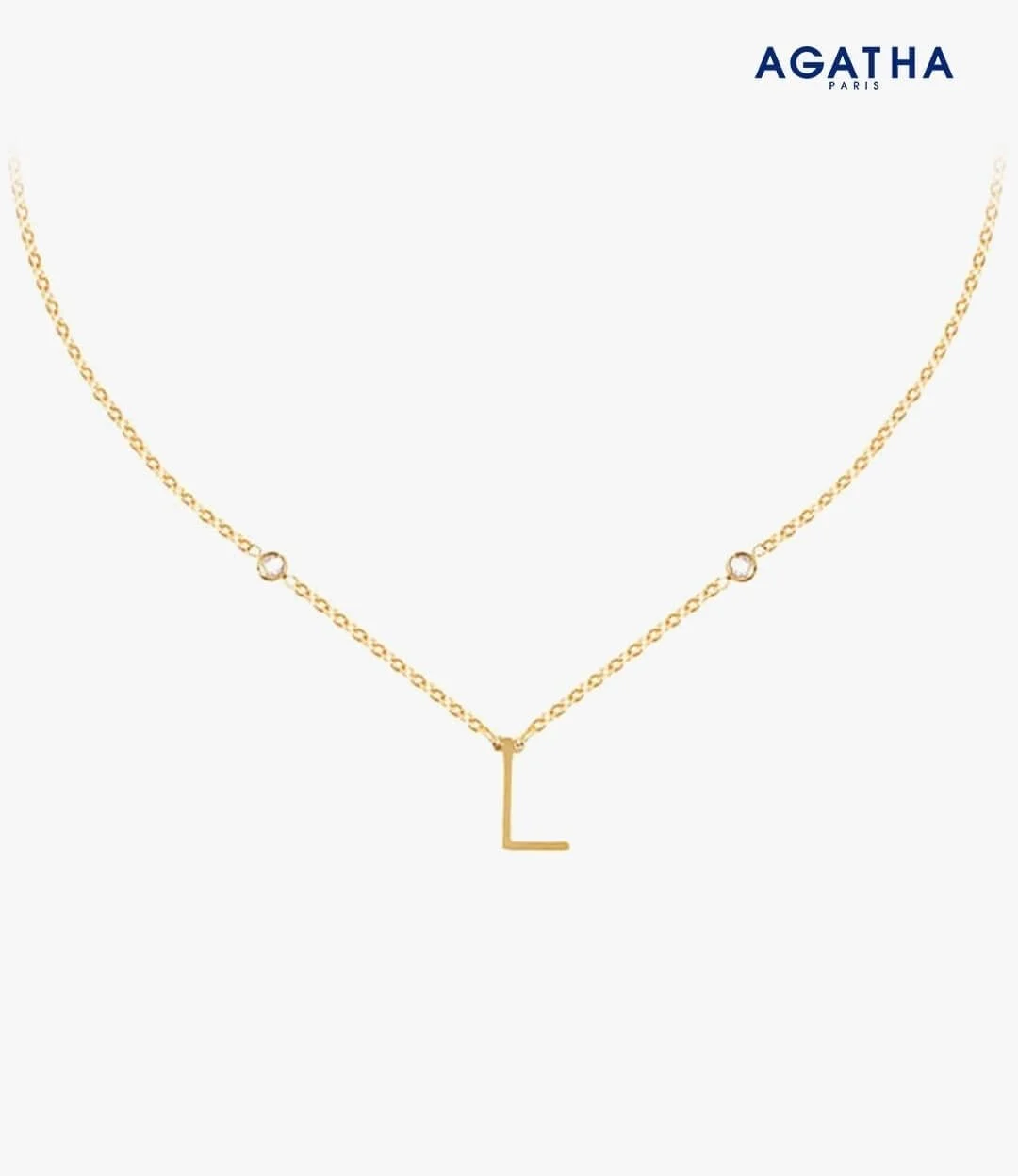 Golden Letter L Necklace from Agatha 
