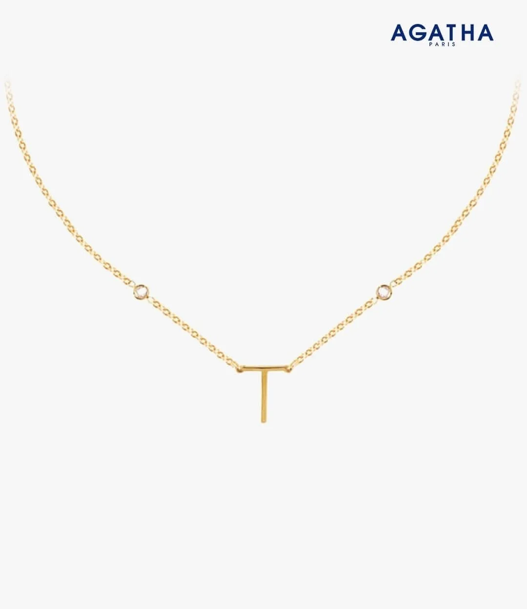 Golden Letter T Necklace from Agatha 
