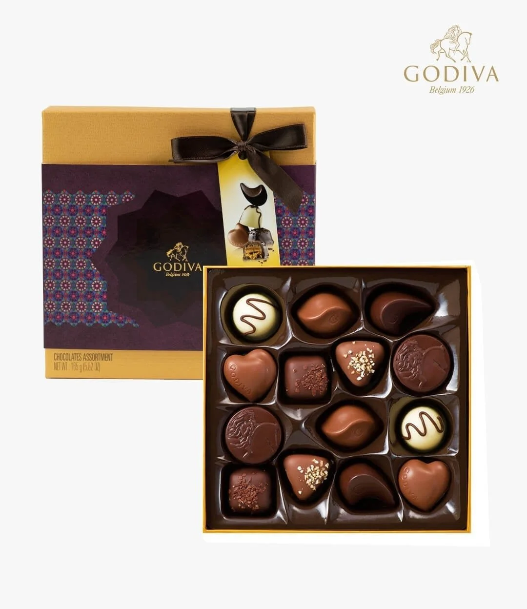 Small Ramadan Gold Rigid Box by Godiva 14 PCS