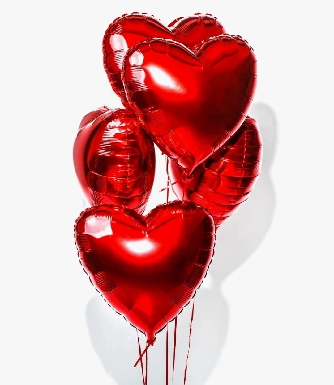 Red Hearts Helium Balloons 