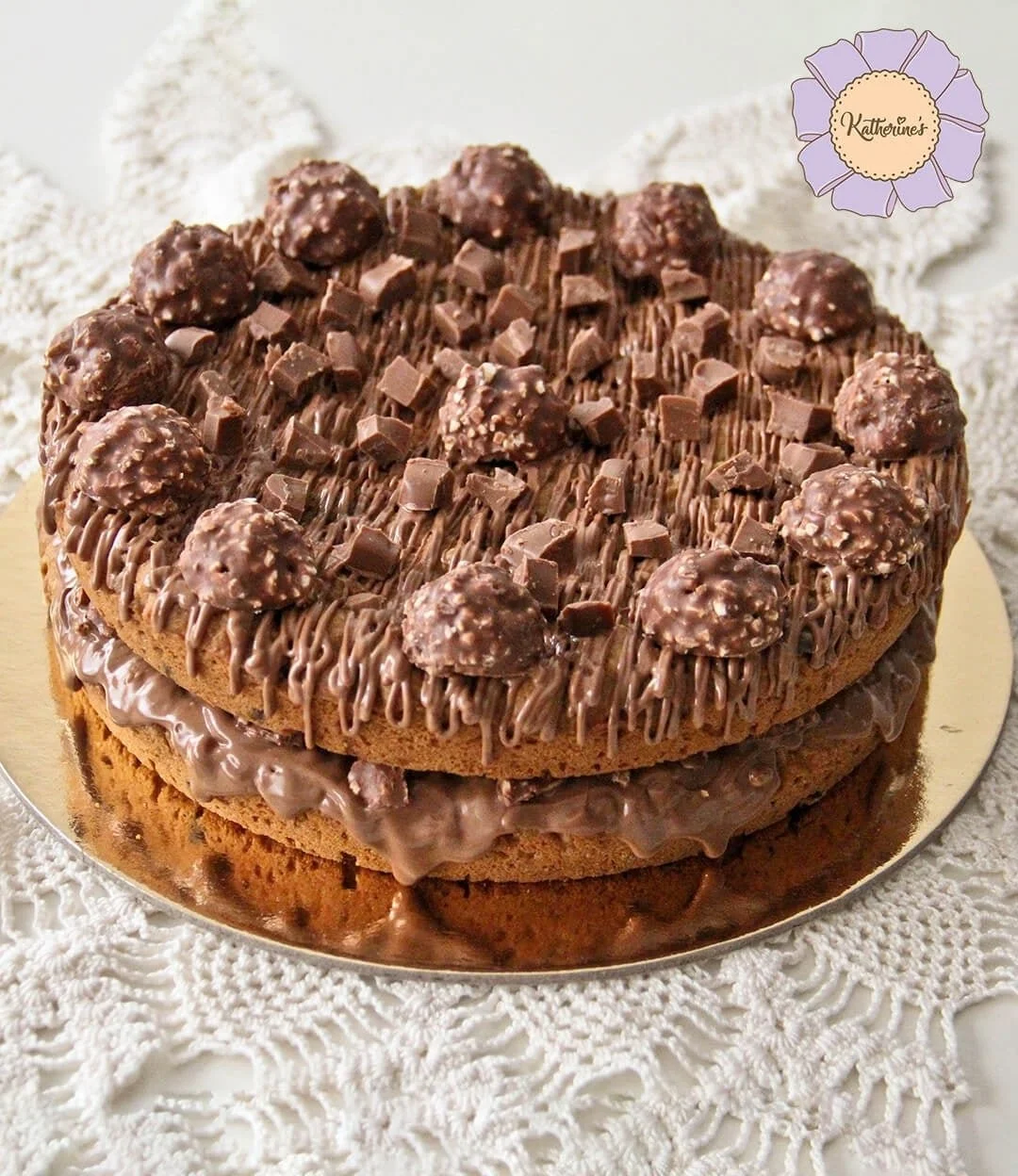2 layer Nutella & Ferrero Rocher Cookie Cake