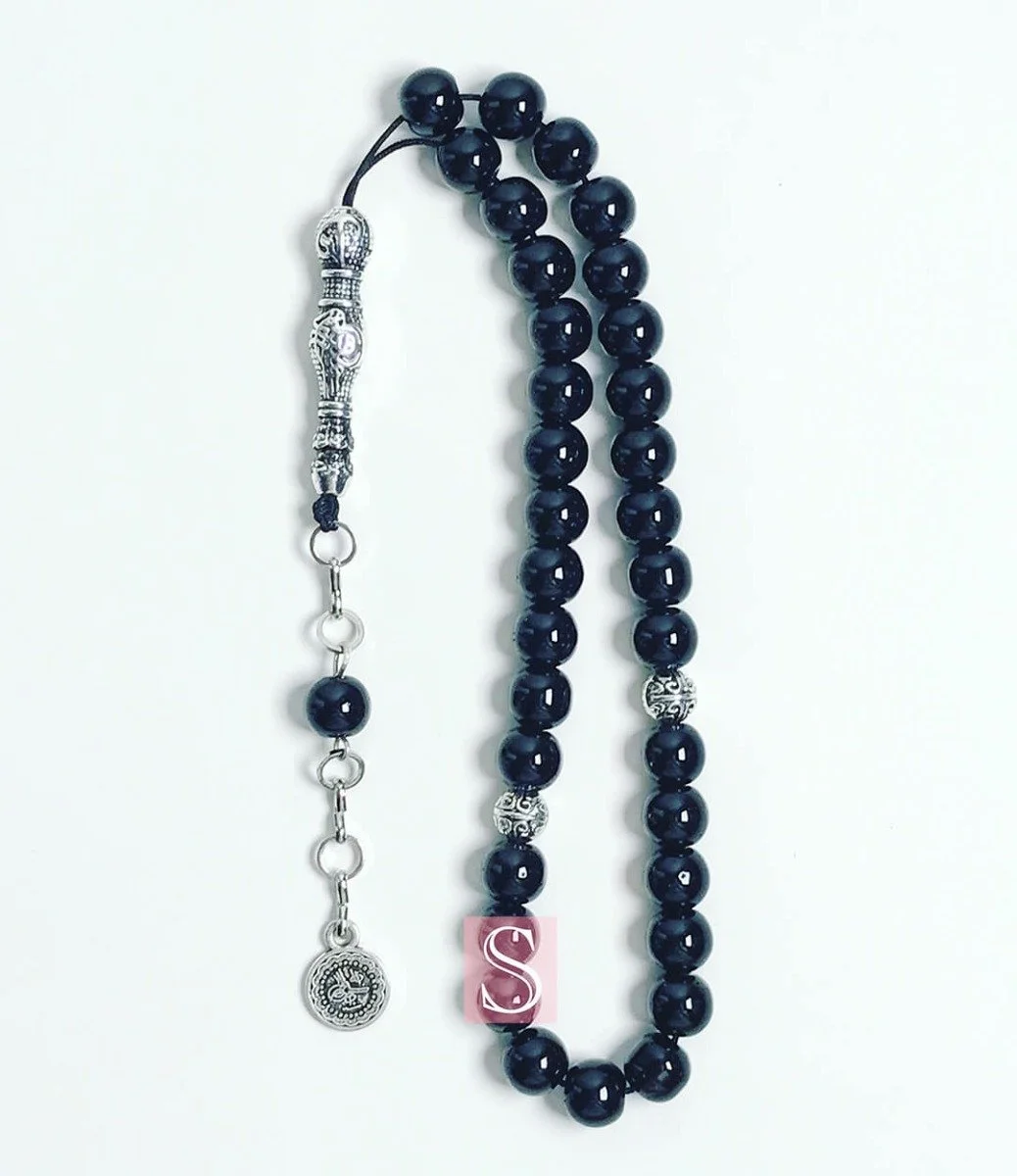 Men's/Women's Rosary from Black Onyx Size 7mm