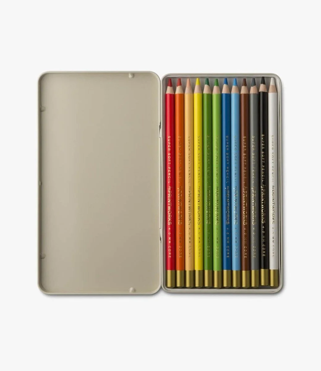 12 Classic Color Pencils by Printworks