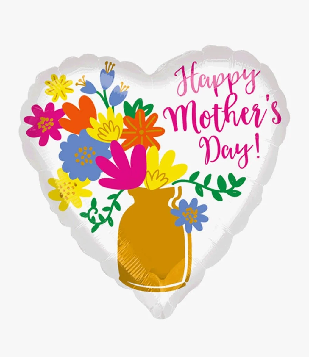 Mothers Day Gold Vase Foil Balloon