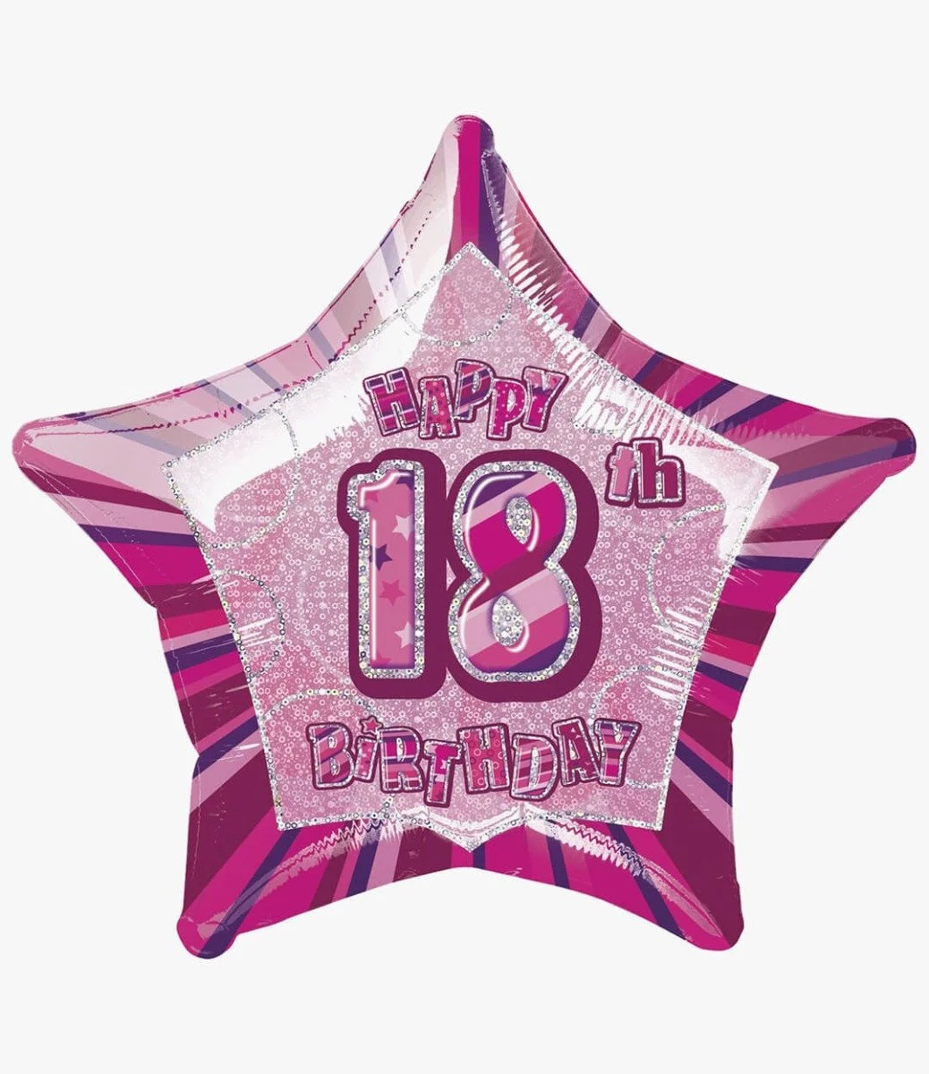 Birthday Pink Glitz Foil Balloon