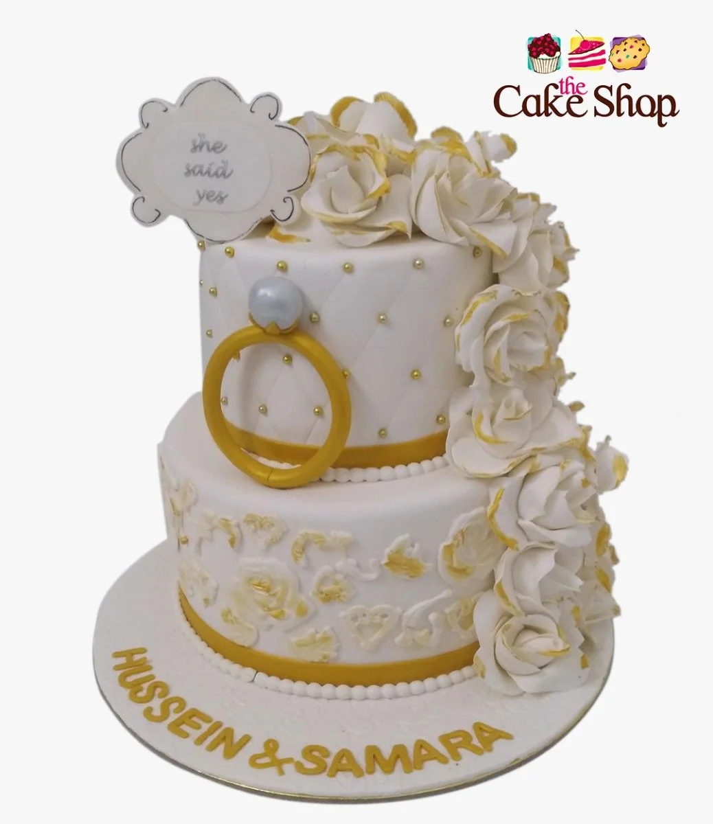 Golden Wedding 3D Cake