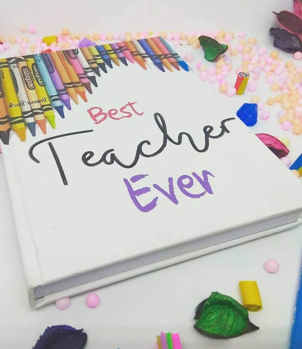 Best Teacher Ever Coloring Crayons A5 Notebook
