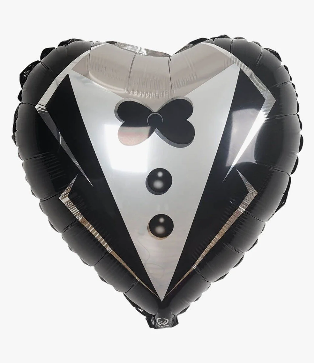 Black Tuxedo Heart-shaped Helium Balloon