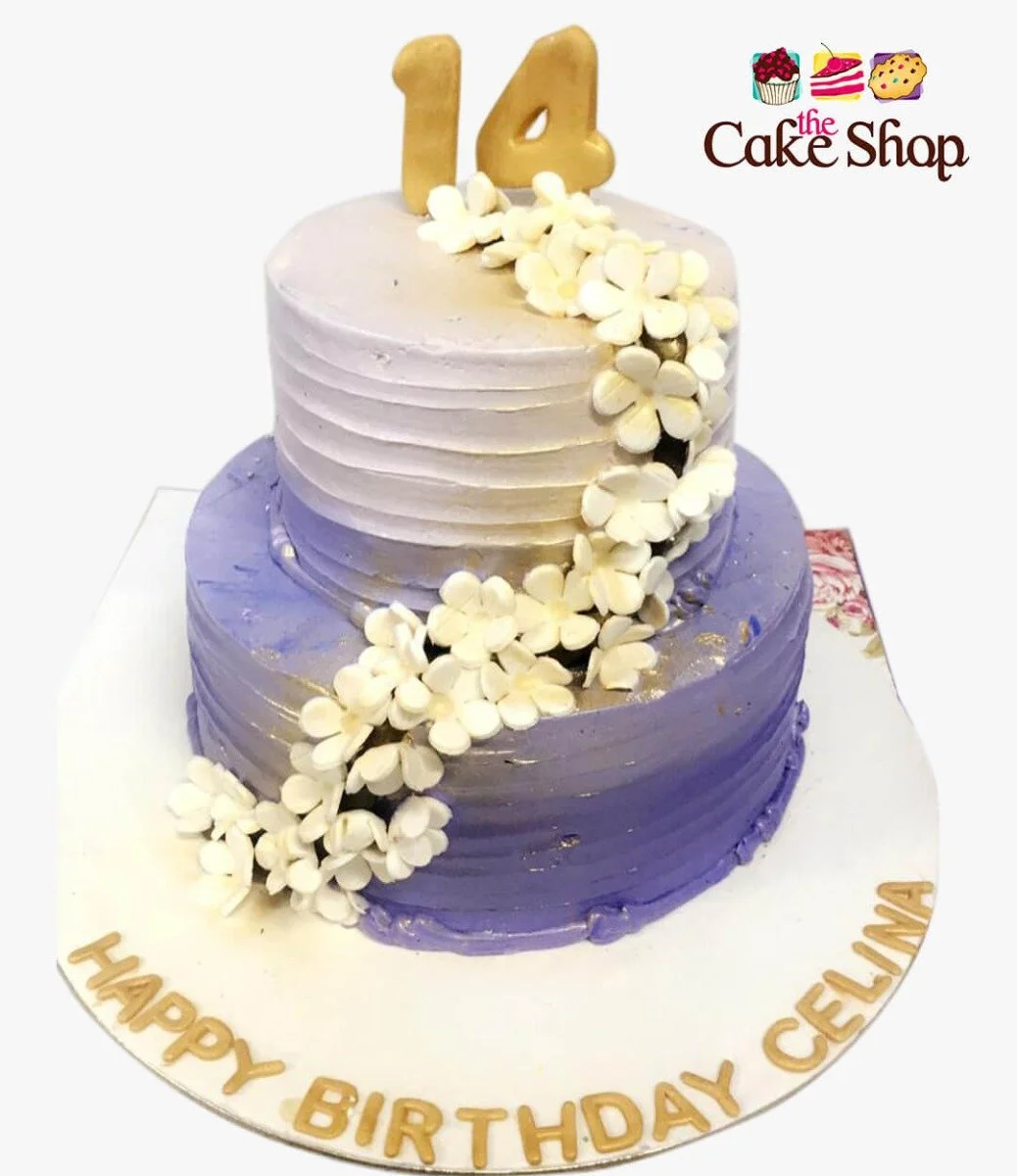 Purple 3D Birthday Cake