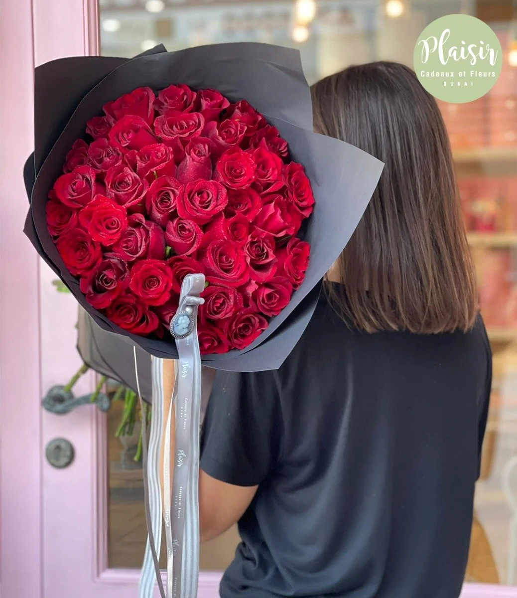 51 Red Rose Bouquet By Plaisir