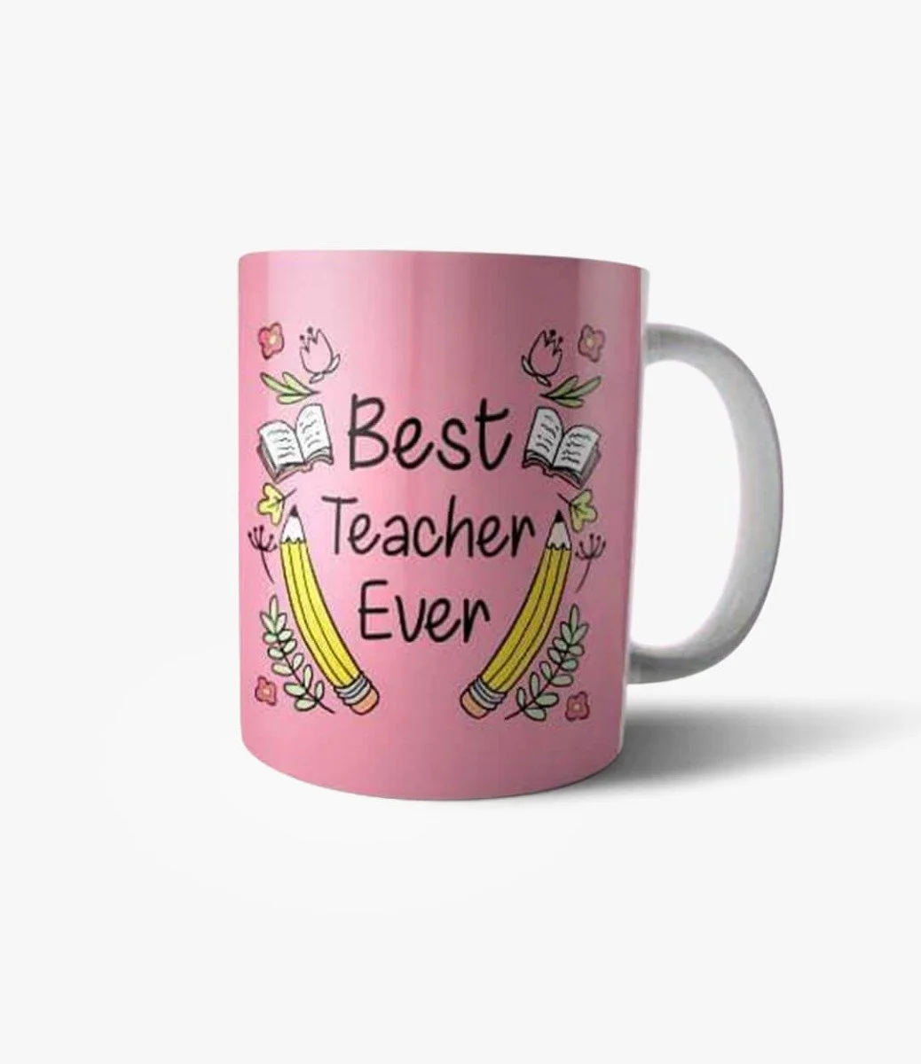 Best Teacher Ever Pink Mug withCoaster 