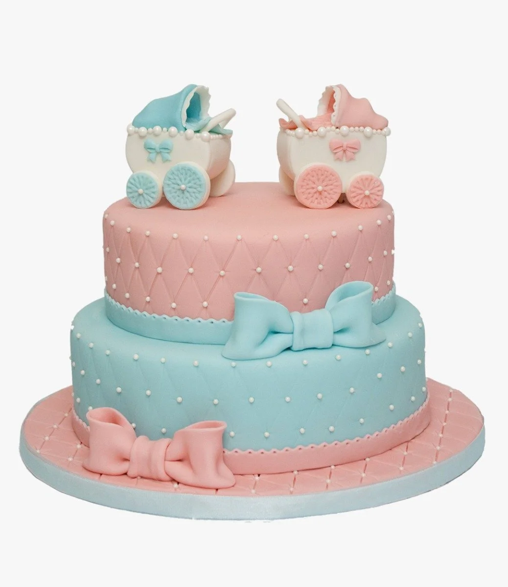 3D Tiered Customized Twin Babies Cake by Sugar Sprinkles 2