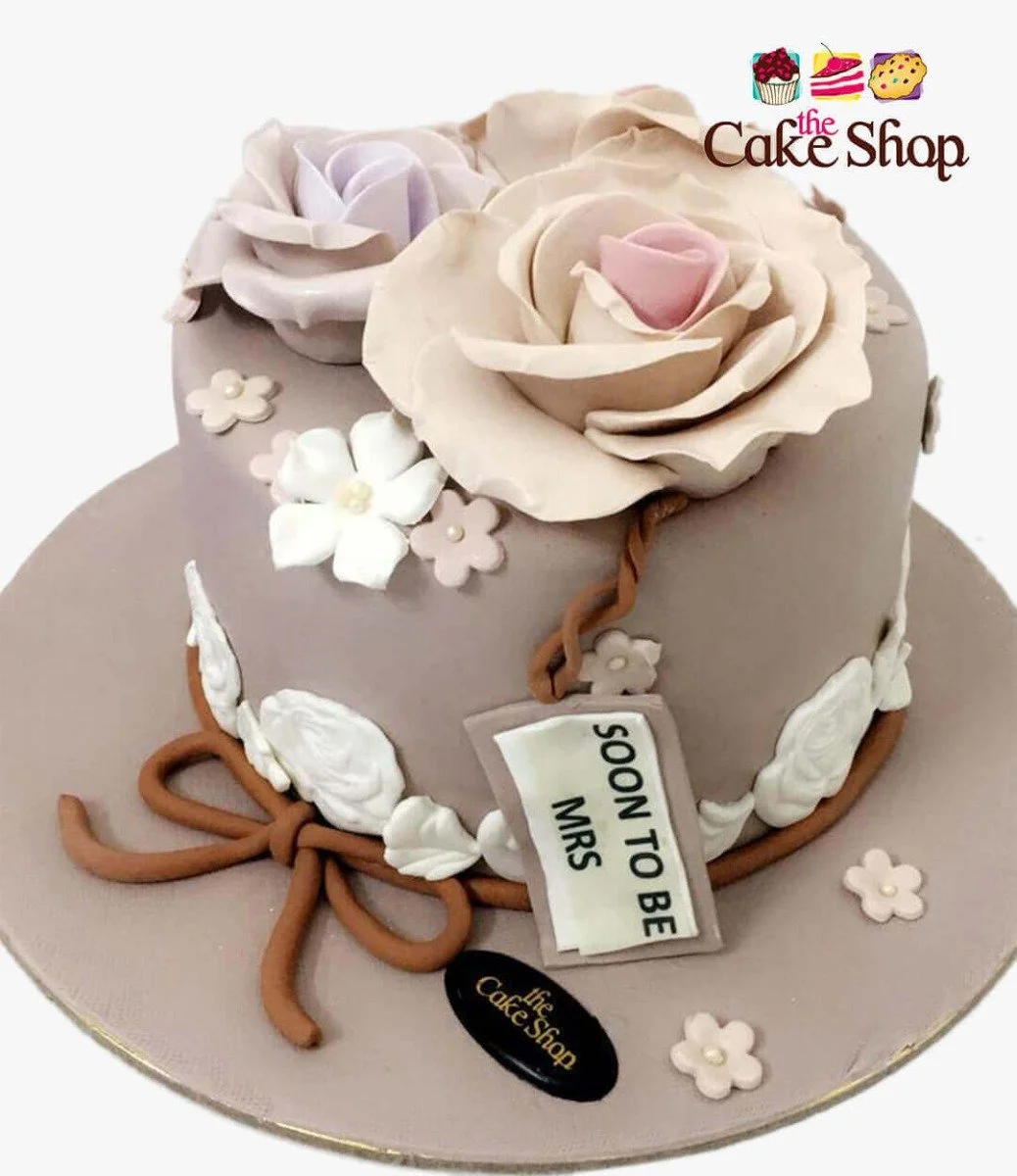 3D Floral Engagement Cake