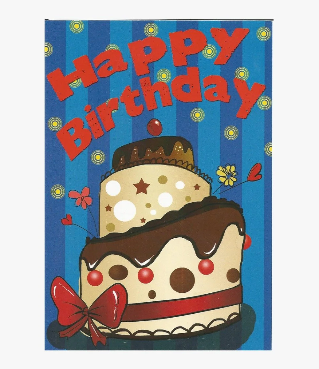 Happy Birthday Chocolate Cake Greeting Card