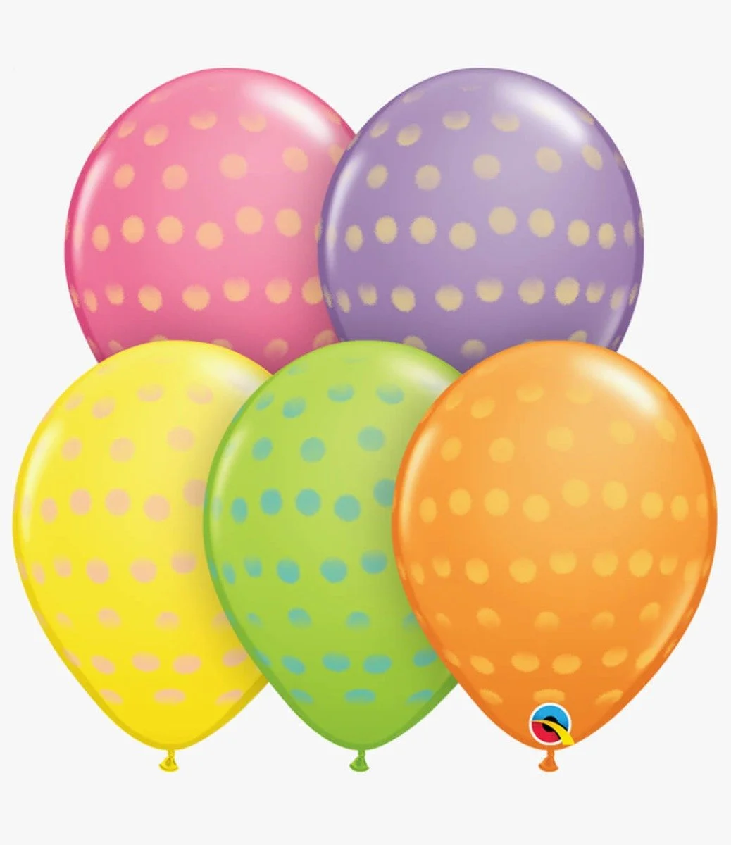 5 Pieces Latex Balloons Big Polka Dots