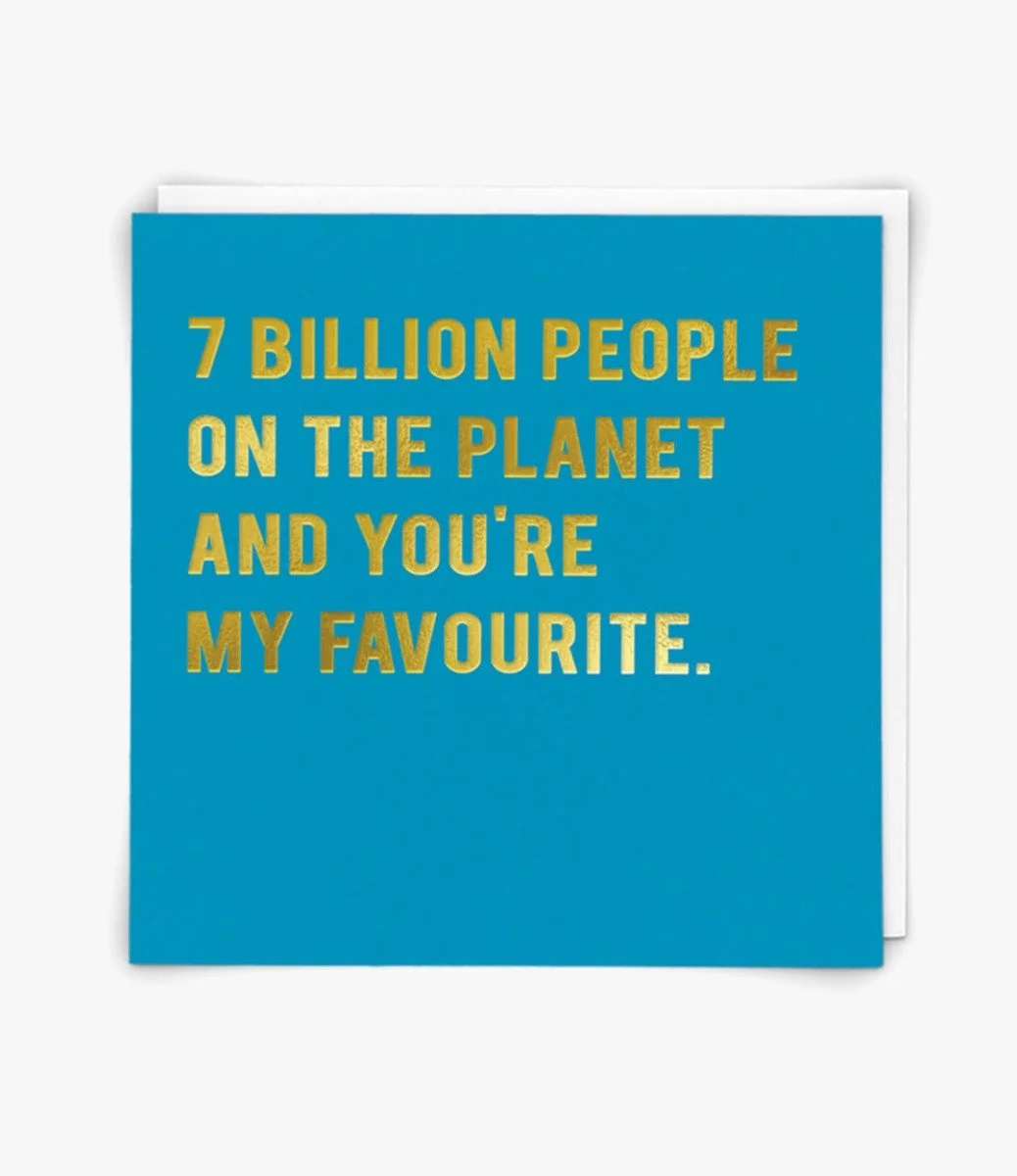 "7 Billion" Contemporary Greeting Card by Redback