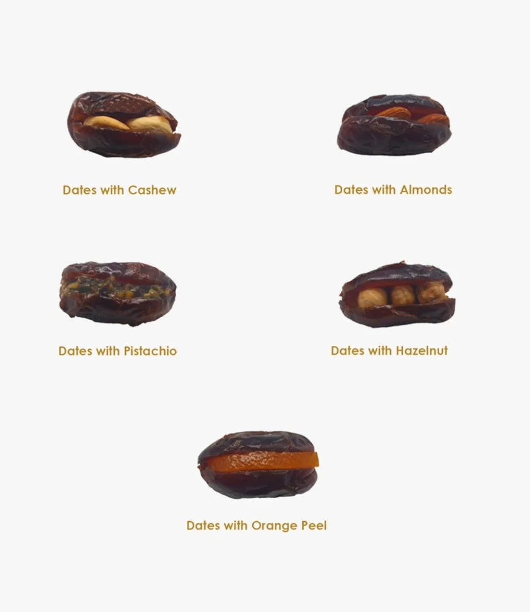 Assorted Stuffed Dates Medium - 20 Pcs By Chocolatier