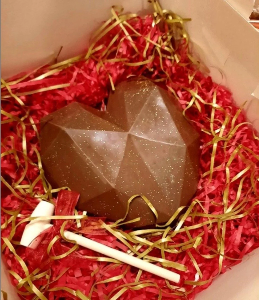 Brown Breakable Chocolate Heart