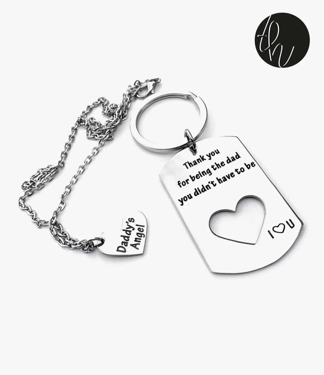 Couples Two-Piece Love Keychain & Necklace 