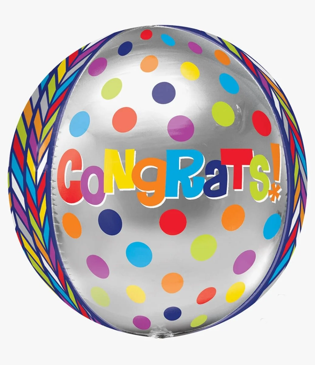 Congratulatory Foil Balloon With Dots Design