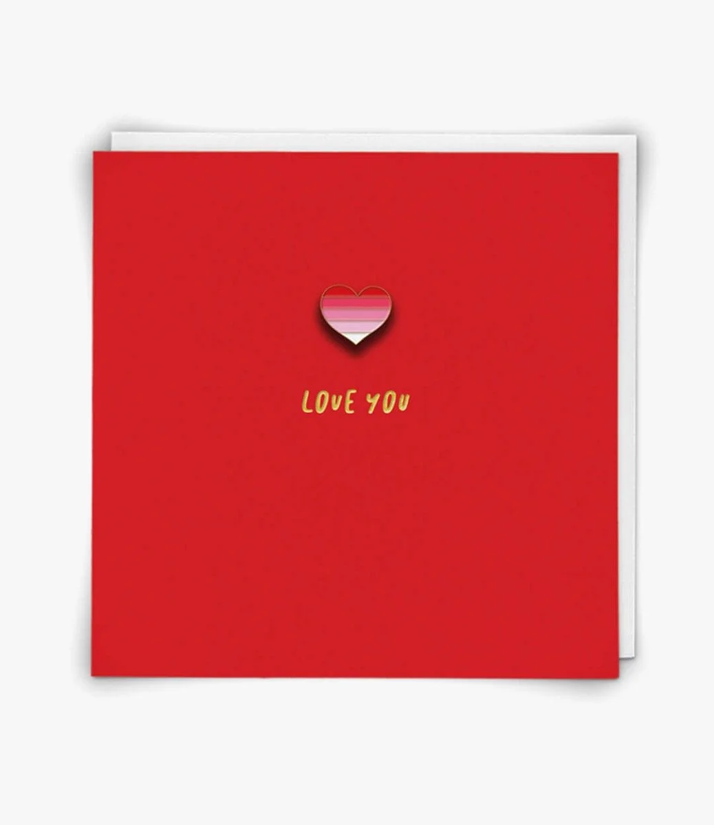 "Love you" Contemporary Greeting Card by Redback