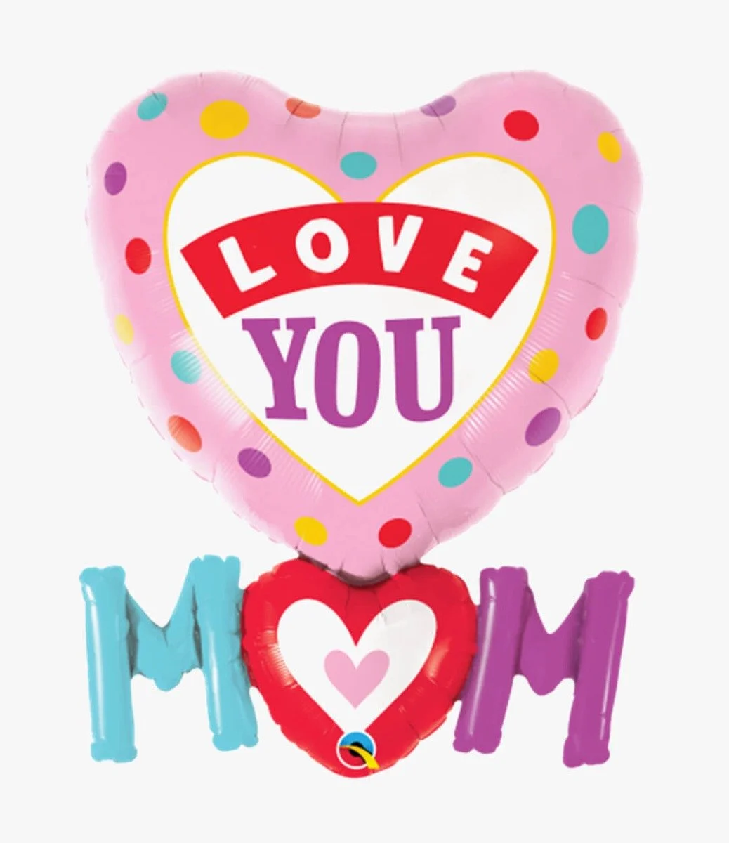 Love you Mom Heart Balloon