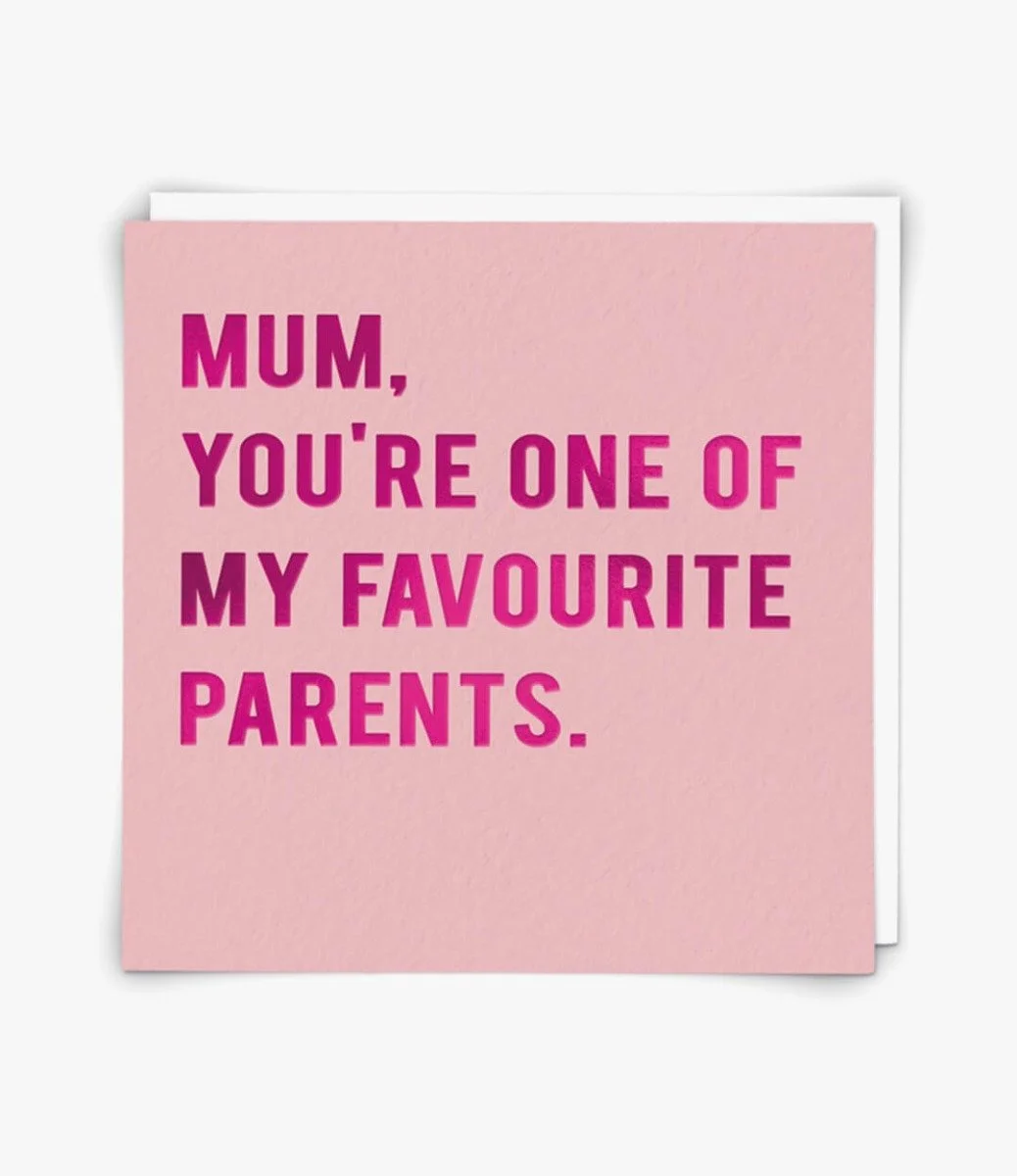 "Mum Favourite" Contemporary Greeting Card by Redback