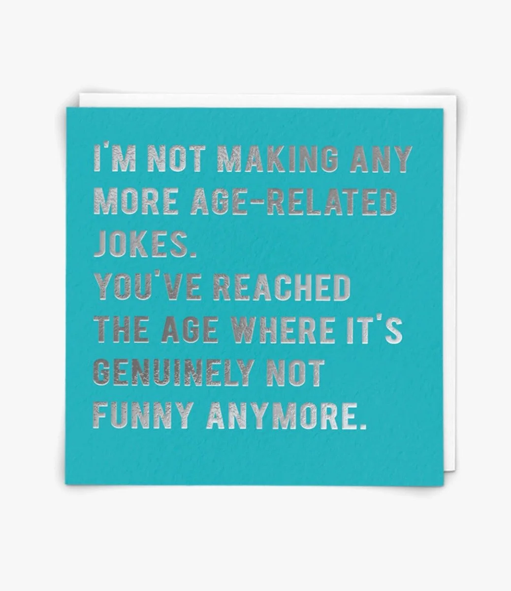 "Not Funny" Contemporary Greeting Card by Redback