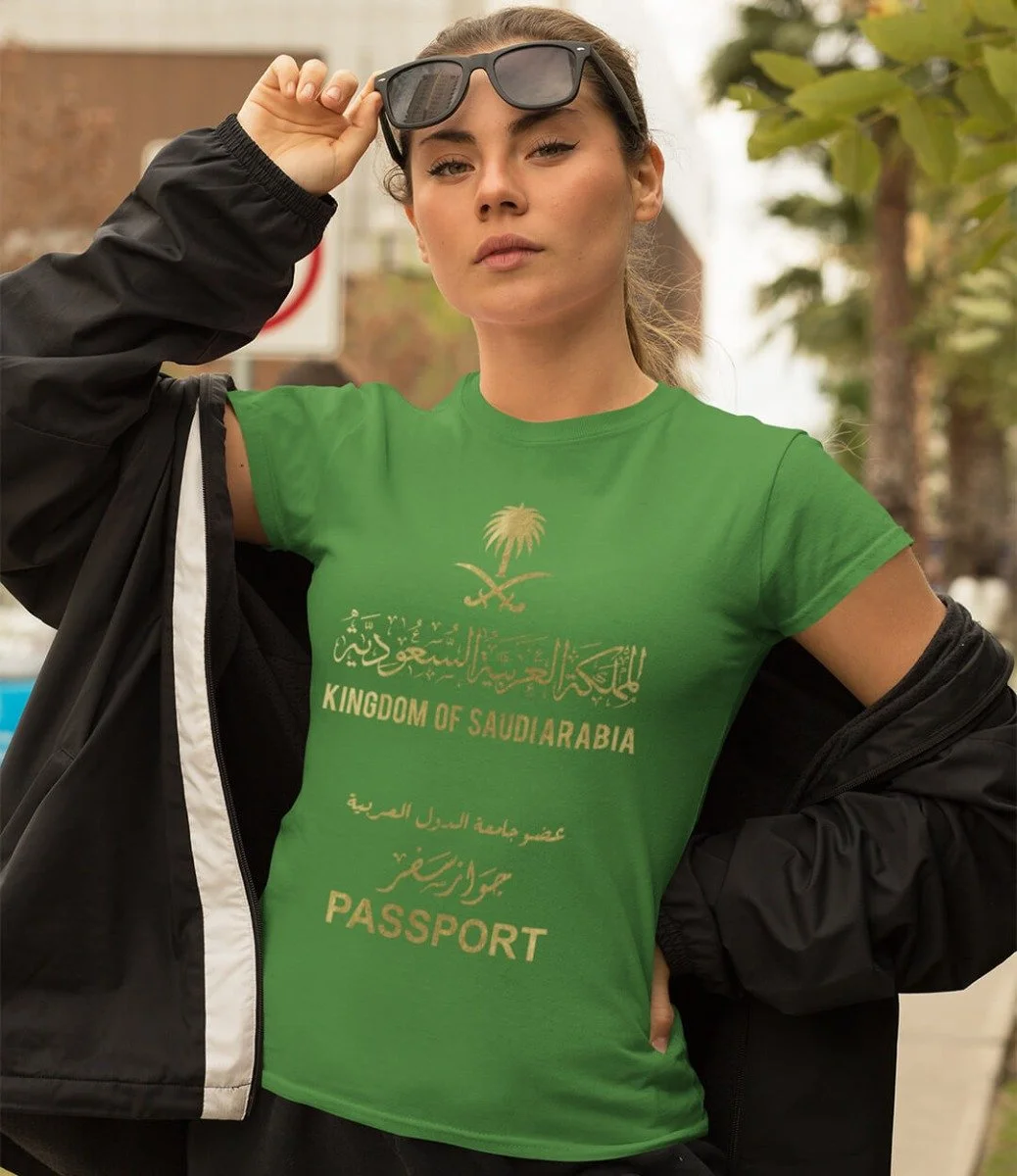 Saudi National Day T-shirt With Saudi Passport Printing