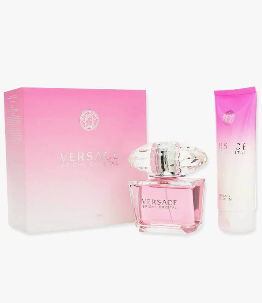 Versace Bright Crystal Gift Set (EDT 90 ml + EDT 10 ml + Black Pouch) 