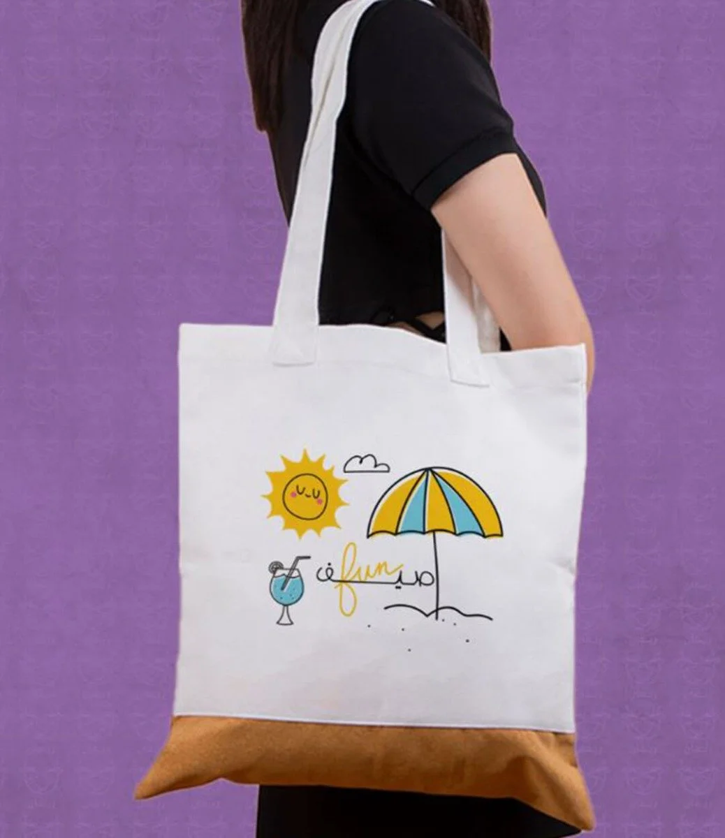 حقيبة جوت بيتش مع حقيبة صغيرة توتي للنساء بتصميم صيفي fun