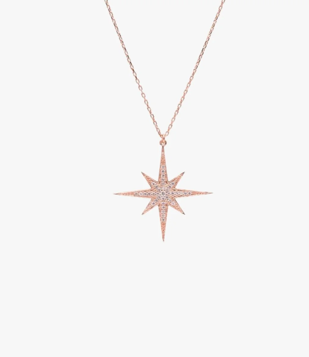 Gold-Plated Star-Shaped Necklace With Zircon by Nafees