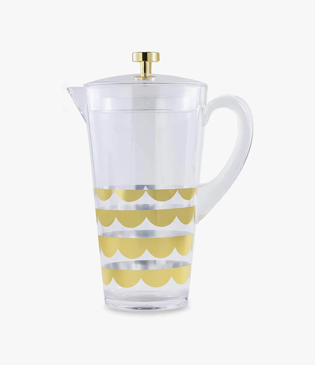 Acrylic Gold Scallop Pitcher by Kate Spade New York