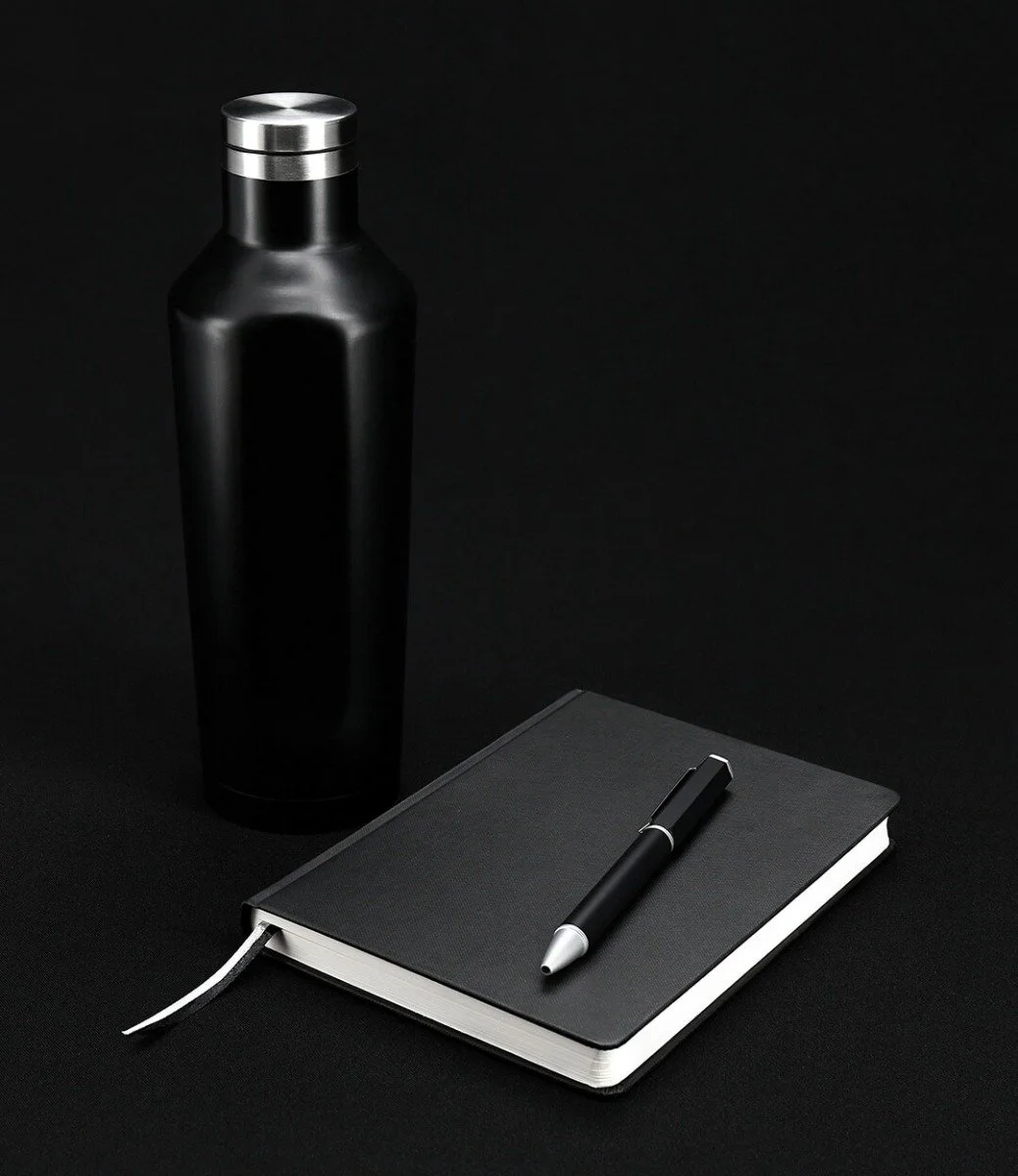 ARGAKI - SANTHOME Gift Set- SS Bottle, Notebook and Pen