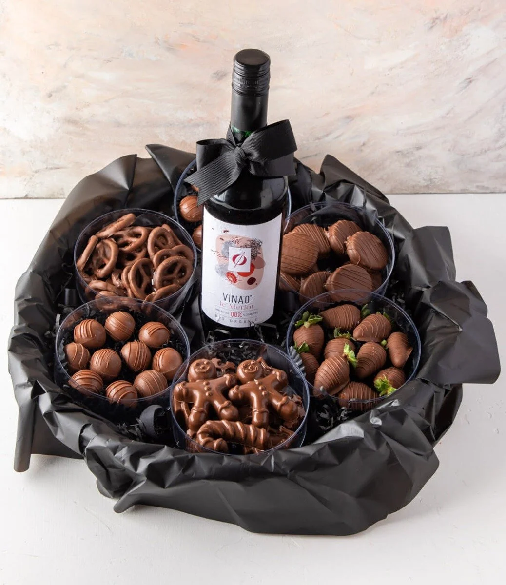 Assorted Hamper with Non Alcoholic Wine by NJD