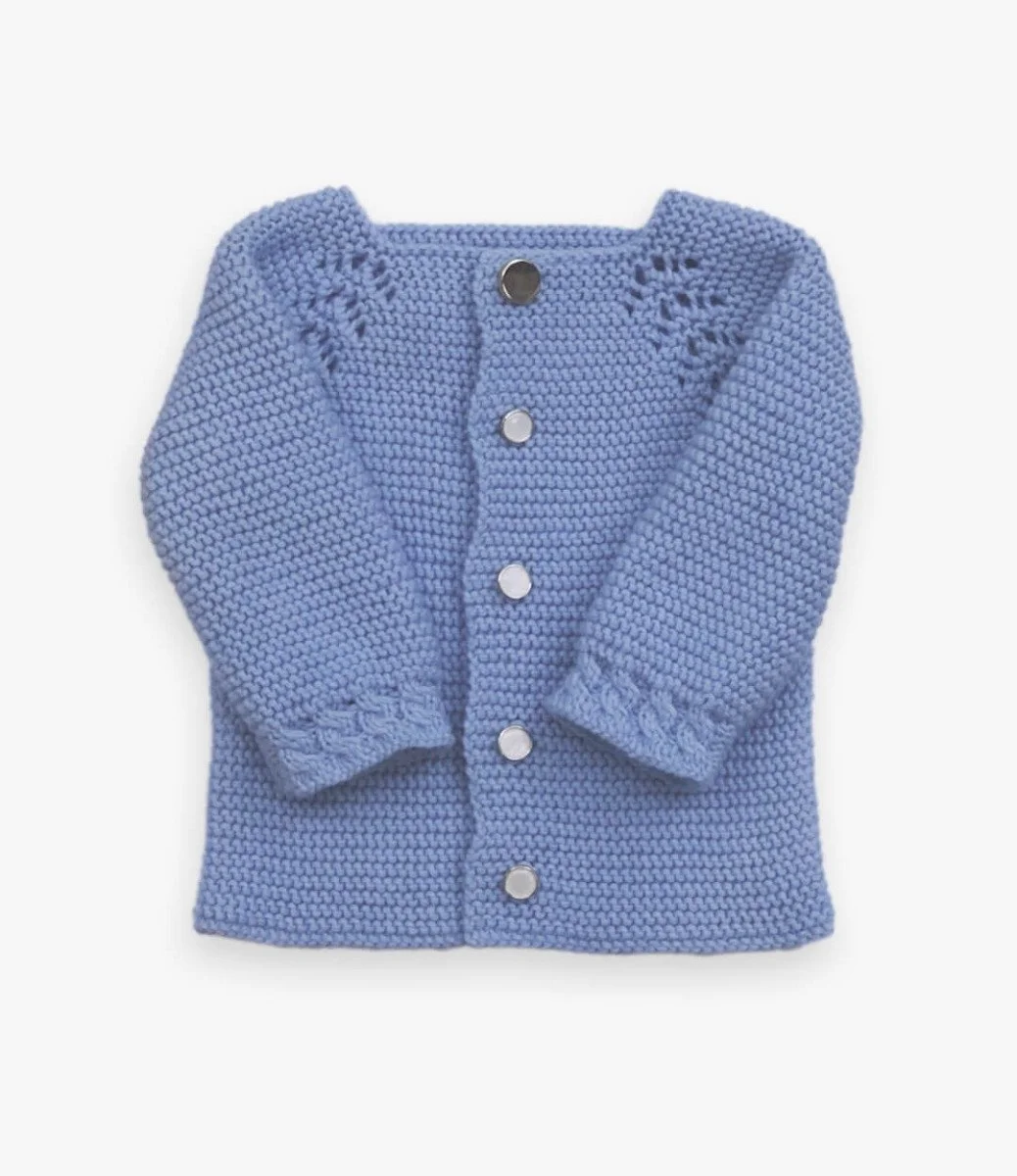 Baby Blue Cotton Summer Cardigan By Fofinha