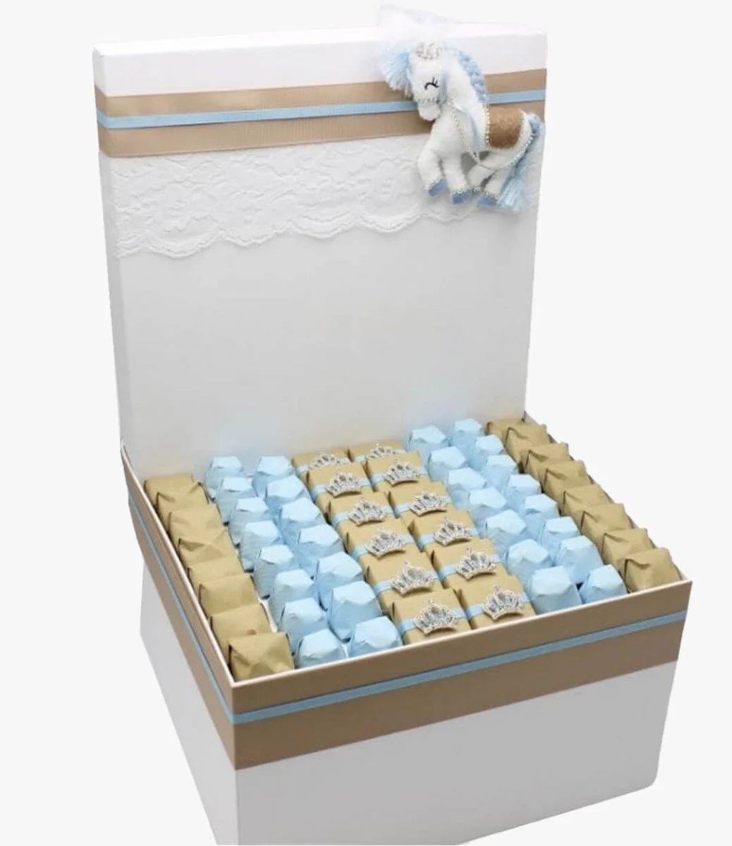 Baby Boy Carousel Prince Decorated Chocolate Box By Le Chocolatier