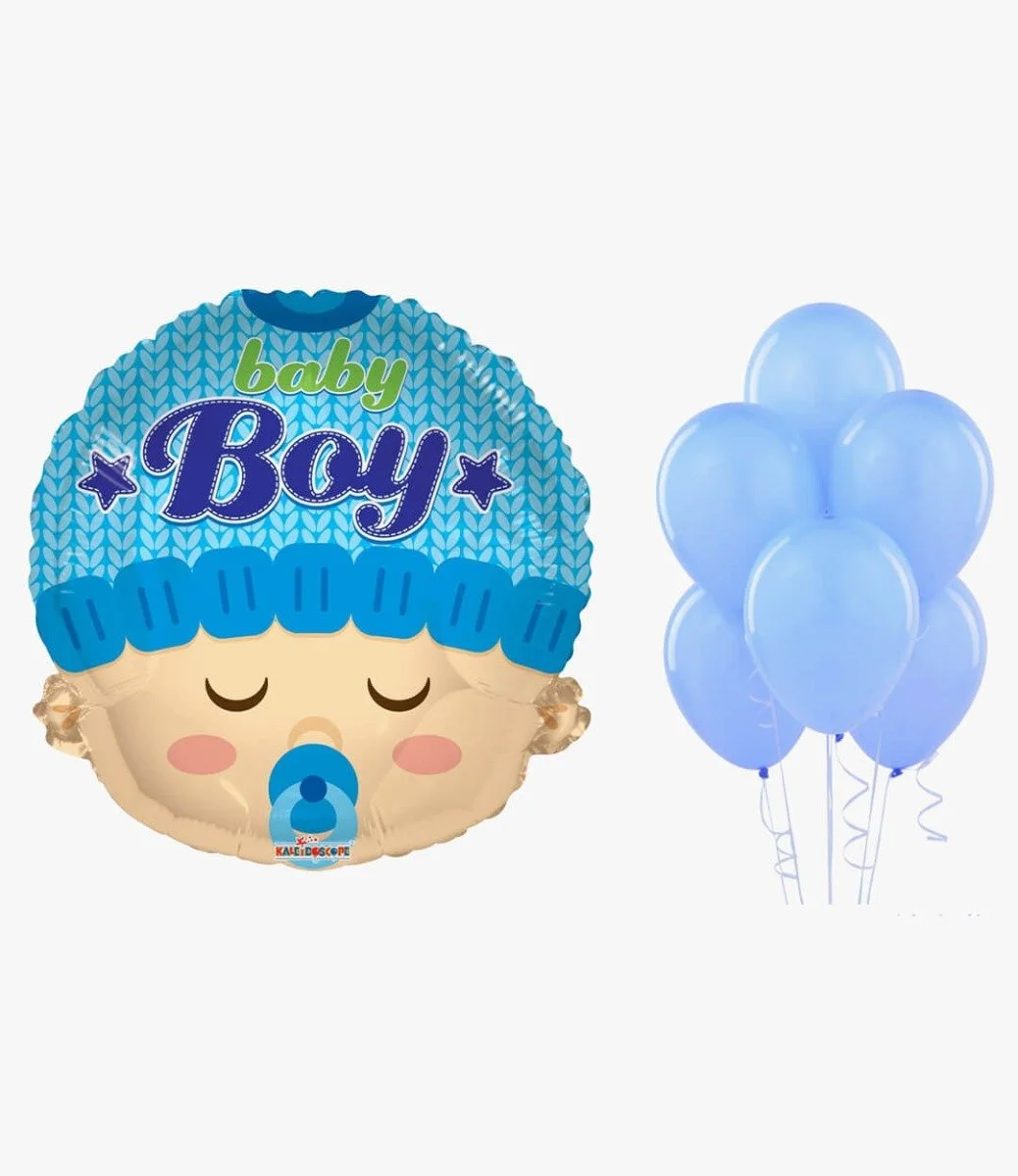 Baby Boy Head Balloon Bundle