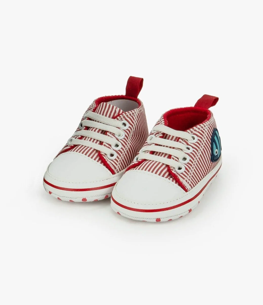 Baby Red Stripes Baby Sneakers by Fofinhamini  By Fofinha