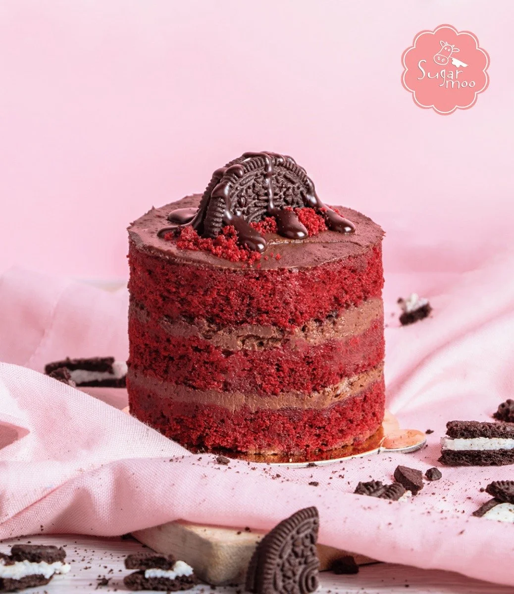 Baby Red Velvet Oreo Crunch Cake by Sugarmoo