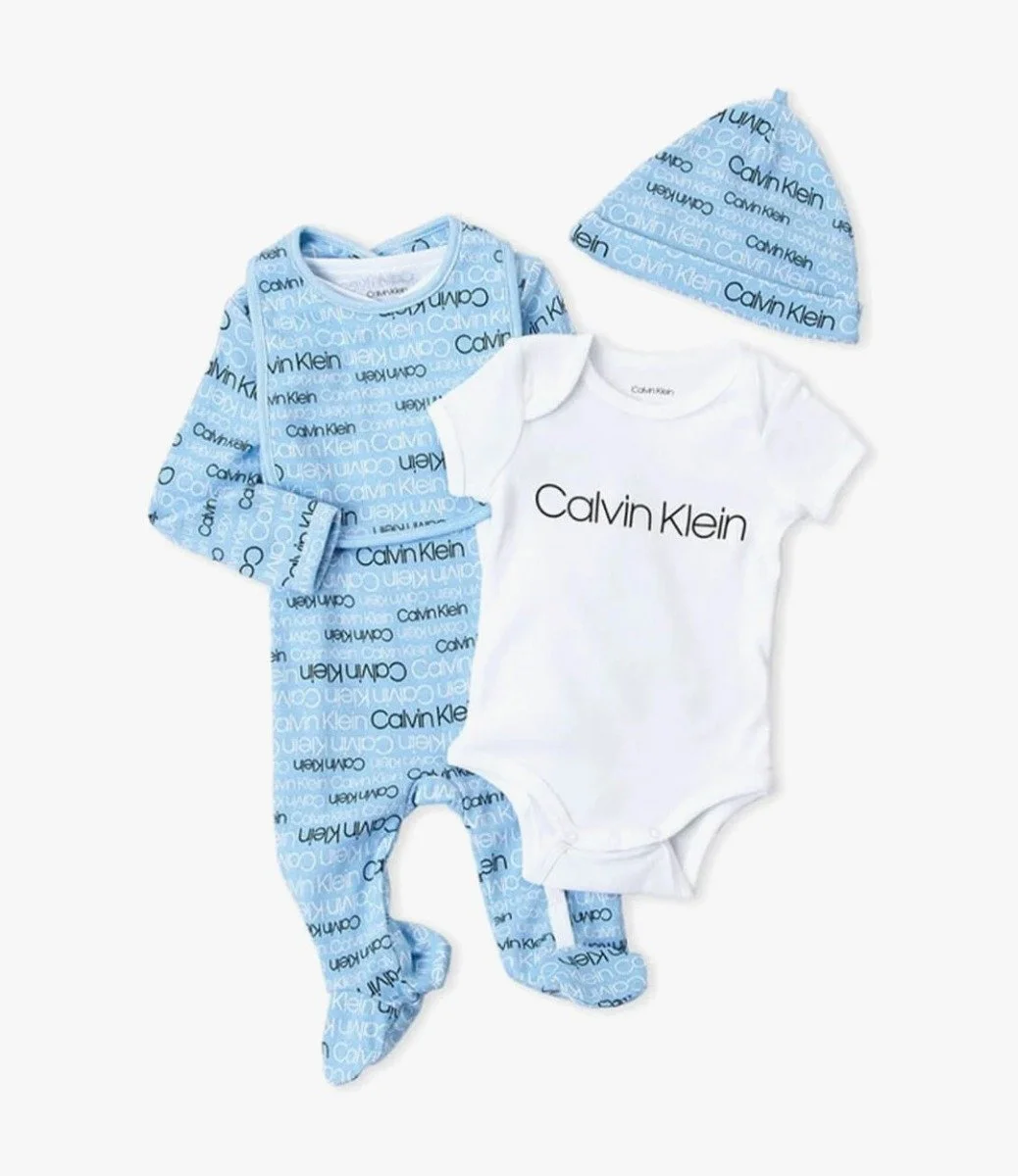  طقم ملابس أطفال أزرق 4 قطع من Calvin Klein 