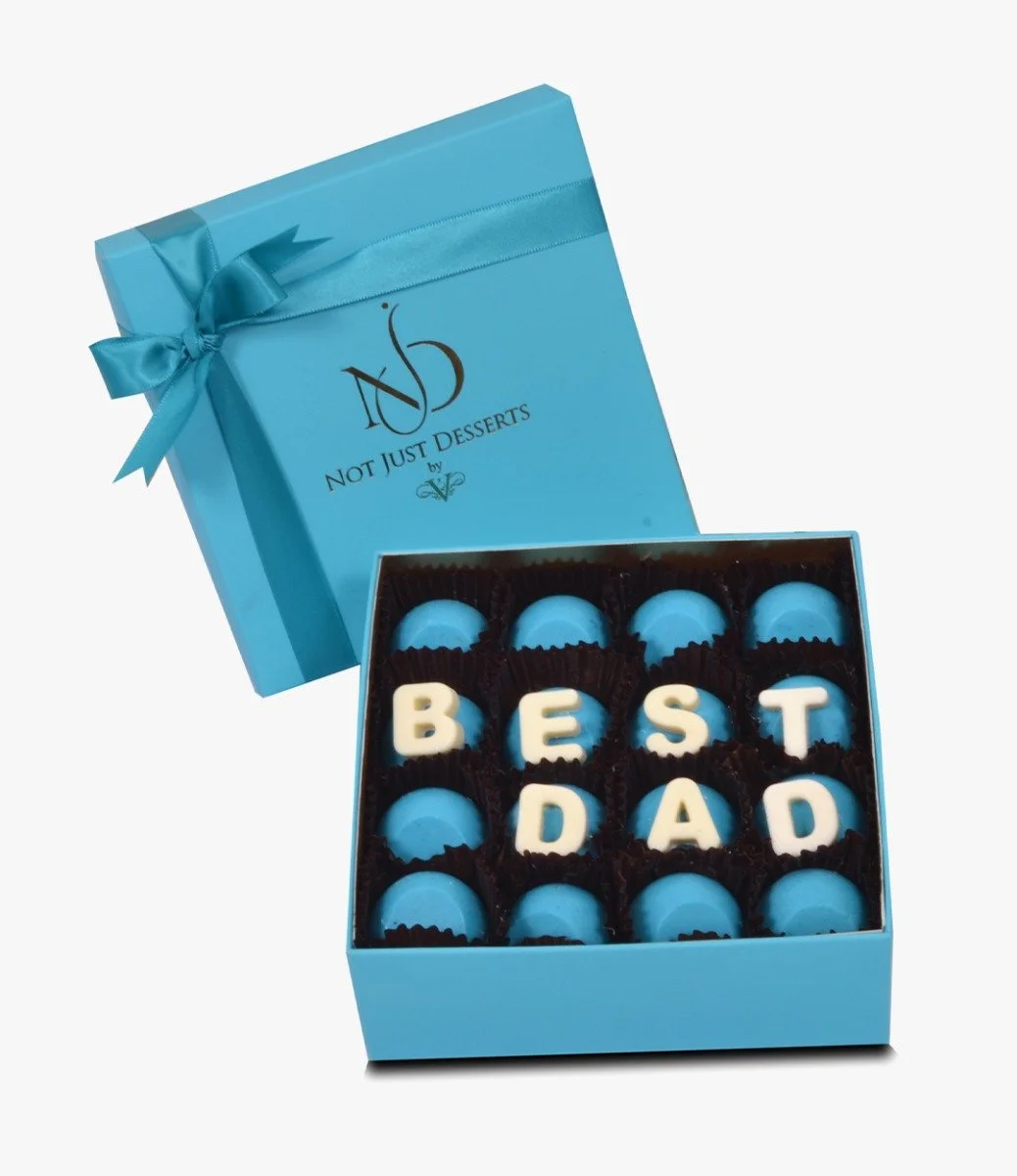 Blue & White Best Dad Chocolate Box by NJD