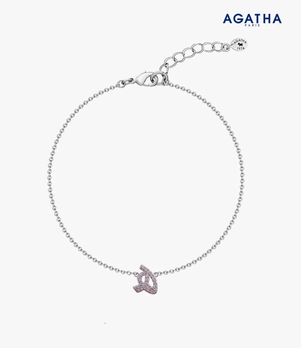 Bracelet With Paved Arabic Letter "Haa" by Agatha Paris