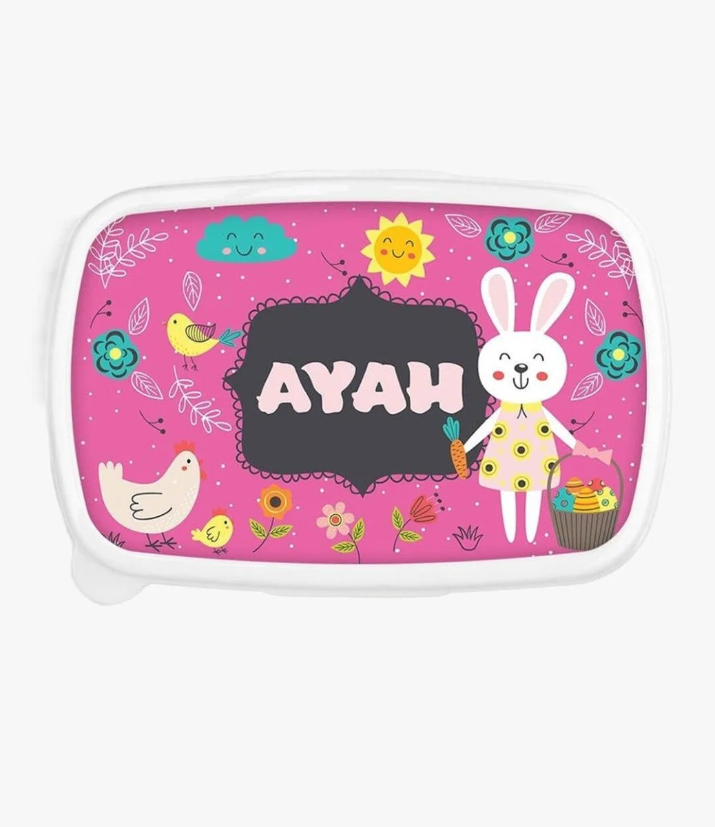 School Lunchbox With Rabbit Drawing For Kids