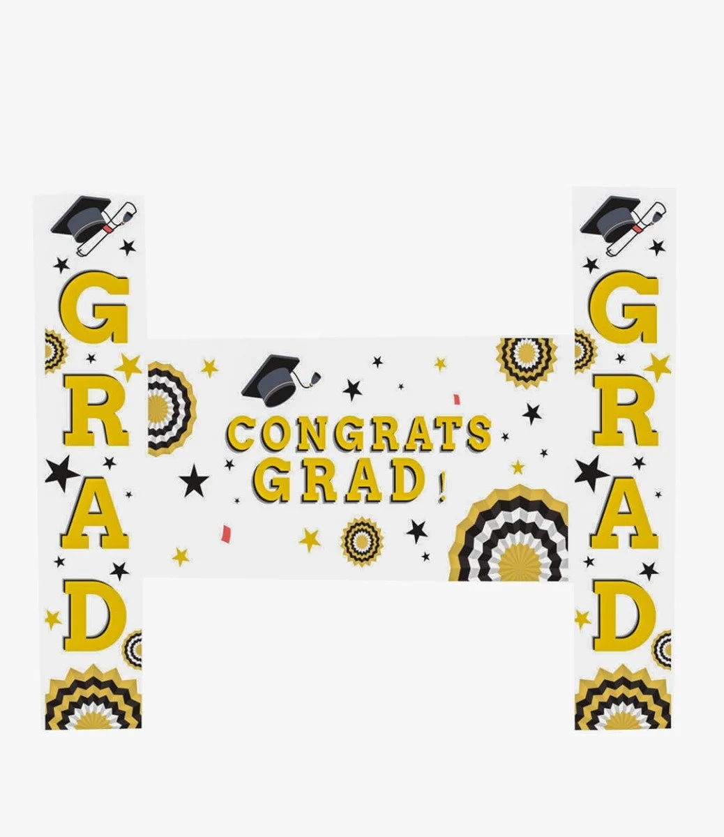 Canvas Graduation Banner Set - Golden