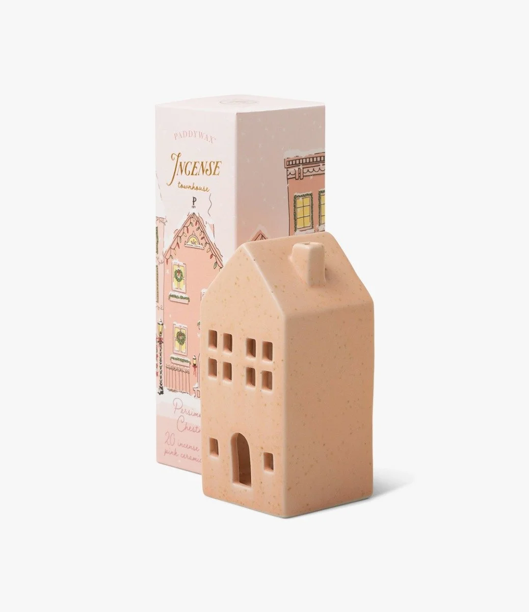 Ceramic Village Incense Holders Pink Townhouse by Paddywax