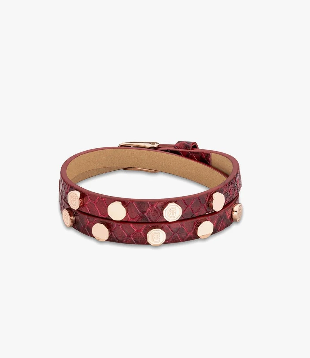 CERRUTI 1881 Stylish Leather Studded Bracelet